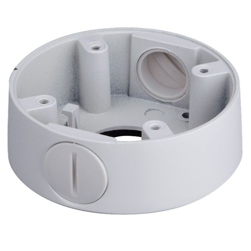 Deep Base / Junction Box for small dome cameras, 96.8mm base diameter, 33.5mm high, alloy, white