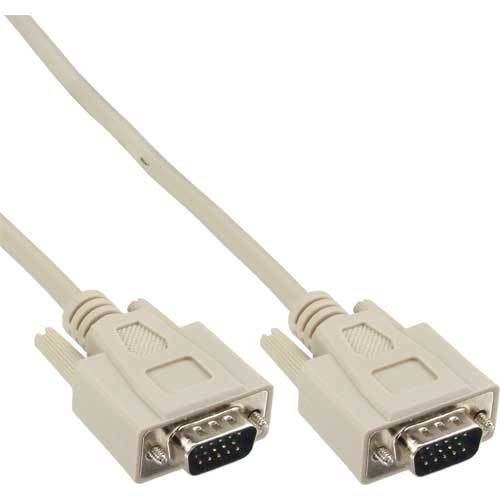 VGA cable, InLine®, 15pin HD M/M, beige, 10m