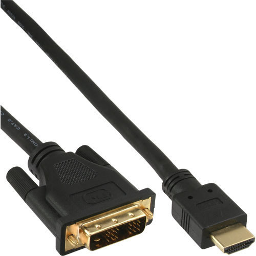 HDMI to DVI Cable, HDMI male to DVI 18+1 male, gold contacts, 5m