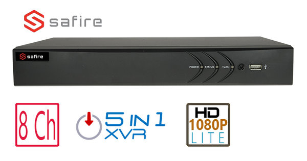 XVR8101HD - Safire 8 channel 5 in 1 HD DVR 1080pLite/720p HDTVI, HDCVI, AHD, 960H, IP model HTVR3108