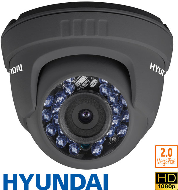HYU-504 - Hyundai full HD 4 in 1 dome CCTV camera, 2MPix HDCVI/HDTVI/AHD/960H, weatherproof - F4N1