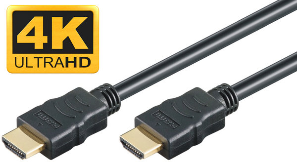 4K-Ultra HD HDMI High Speed Cable gold plated professional grade 3D 4K/60Hz black 5m (16.4ft)