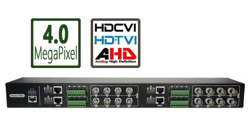 16 channel passive HD video tranceiver, up to 4 MPix HD via Cat5 / Cat6, HDCVI/HDTVI/AHD