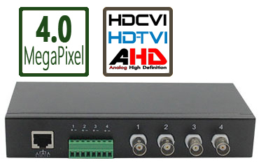 4 channel passive HD video tranceiver, up to 4 MPix HD via Cat5 / Cat6, HDCVI/HDTVI/AHD